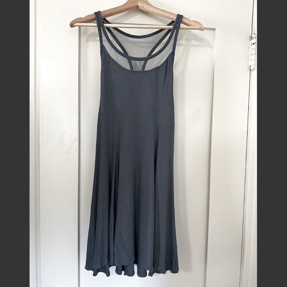 Silence + noise Chance Mesh Racerback Mini Fit and Flare Dress